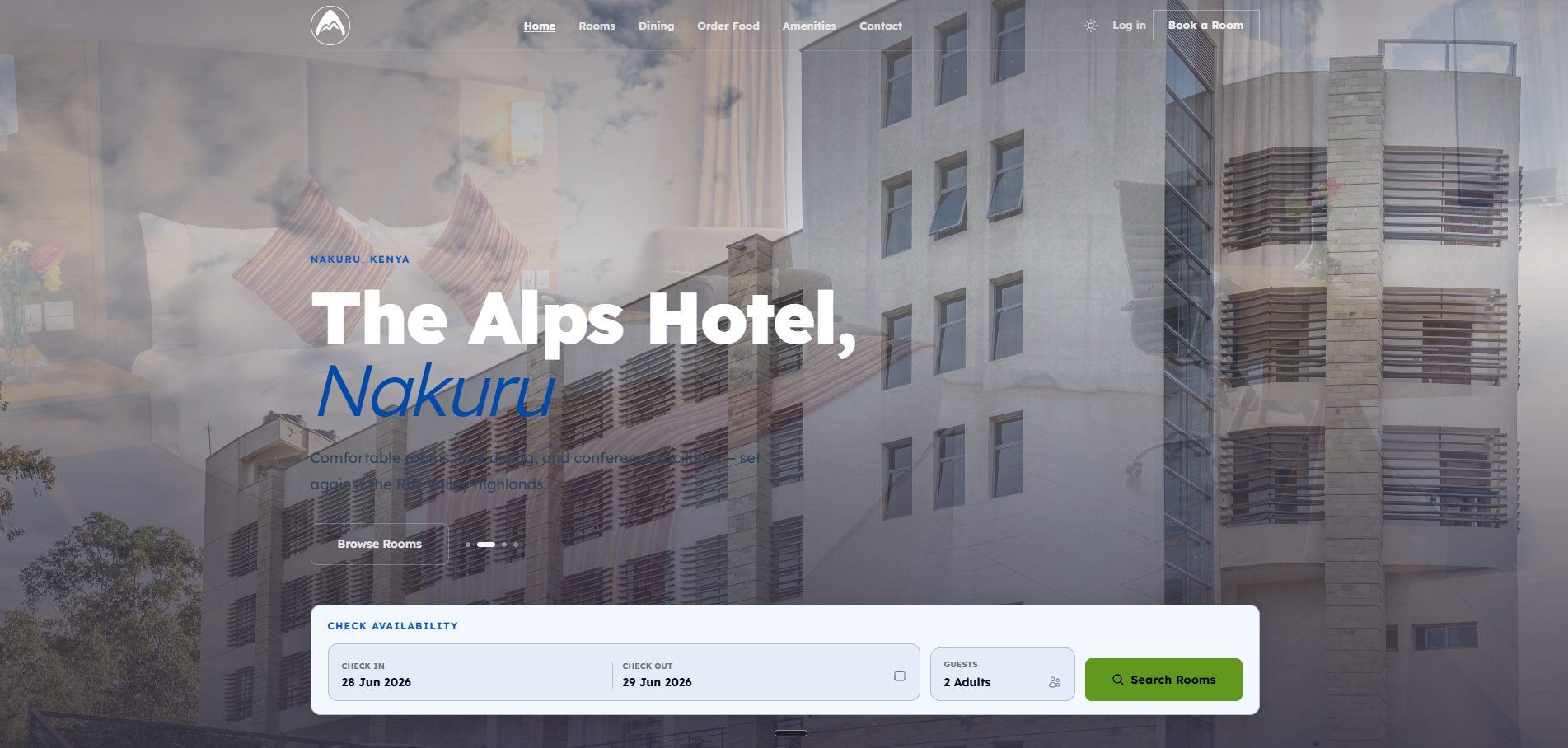 The Alps Hotel Nakuru - Booking & Hotel Management System