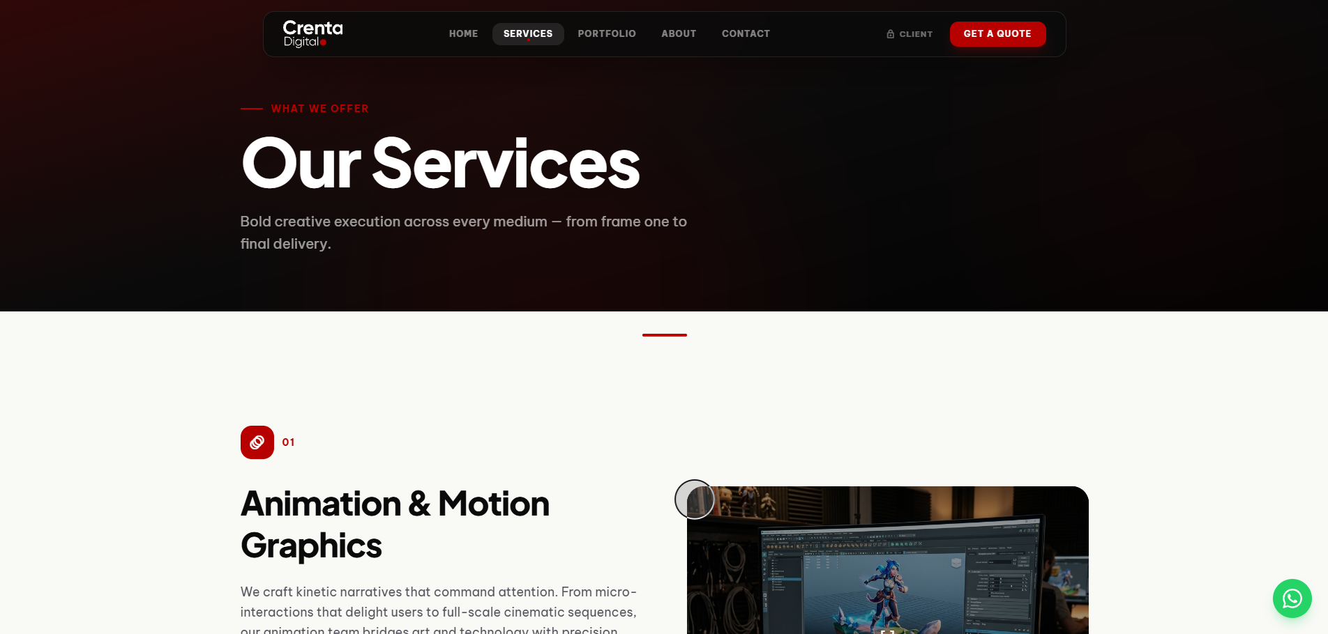 Crenta Digital - Creative Studio Website